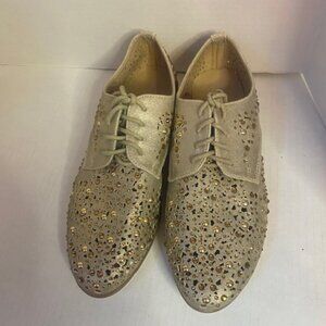 Chic By Lady Couture Women’s metallic gold flat oxford shoes, size 9